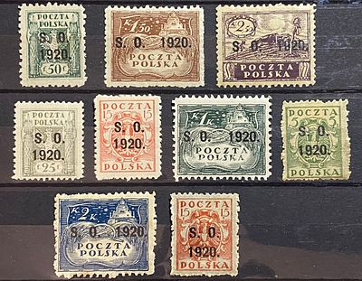 Восточная Силезия 1920 серия без 1й марки*