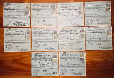 Россия почта в Финляндии 1910-е гг 10 бланков денежных переводов