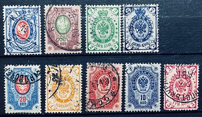 Россия почта в Финляндии 1890-е гг Подборка старинных фальшивок (добавлены точки)