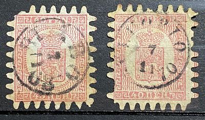 Россия почта в Финляндии 1860-е гг 40пф Хорошие гашения кат Скотт $130+++ небольшие утончения