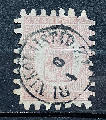 Россия почта в Финляндии 1860-е гг 40п Супергашение Николайштадт Скотт $68+++ . Россия почта в 