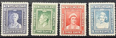 Ньюфаундленд 1938 серия ** 4шт