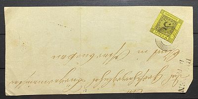 Баден 1850-е гг марка на части письма