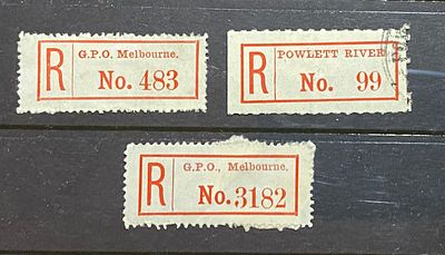 Австралия 1900-е гг Ярлыки заказных писем