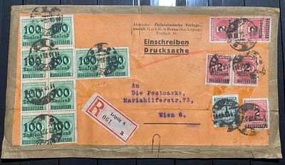 Германия 1922 Период инфляции Передняя часть отправления с красивой франкировкой
