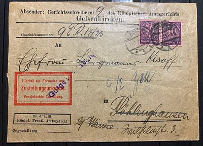 Германия 1923 Инфляция конверт с марками госпочты