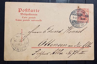 Германская почта в Турции 1906 Карточка в Германию