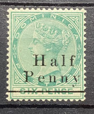 Доминика 1883 надпеч ** зелен кат $24