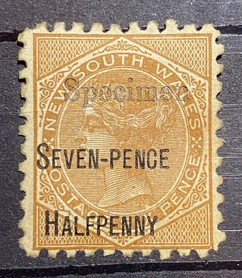 Новый Юж Уэльс 1891 (*) Надпеч ОБРАЗЕЦ