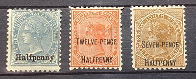 Новый Юж Уэльс 1891 * Надпеч серия кат $56