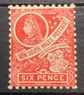 Новый Юж Уэльс 1888 6п* Перевернутый вз! кат $58+++