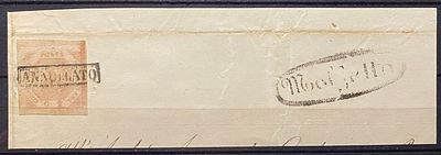 Неаполь 1858 2гр на вырезке кат $14+++