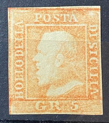 Сицилия 1859 г 5gr кат $875 * тонкое место