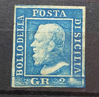 Сицилия 1850-е гг кат Скотт $200 небольшое тонкое место