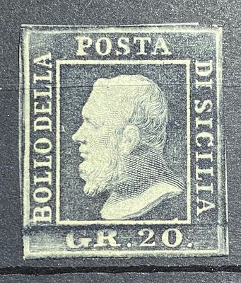 Сицилия 1859 г 20 gr кат $975 mh небольшое утончение