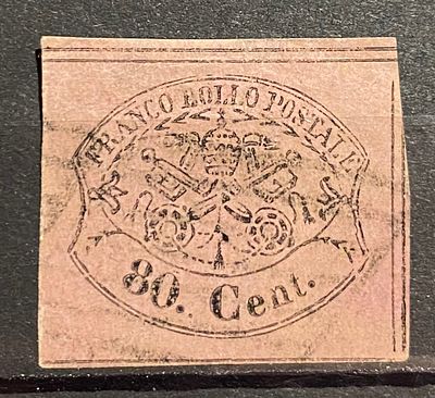 Папское го-во 1867 80c кат $450