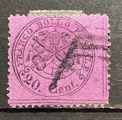 Папское го-во 1868 20c кат $30 утончение
