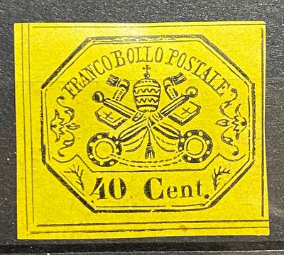 Папское гос-во 1860-е гг * кат $200 небольшое тонкое место