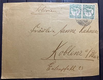 Германия Китай Цзяо-Чжоу 1910-е гг Передняя часть конверта