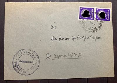 Германия 1944 Конверт со служебными марками