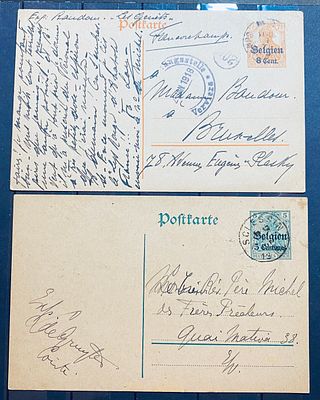 Германия 1918 Оккупация Бельгии. Две карточки