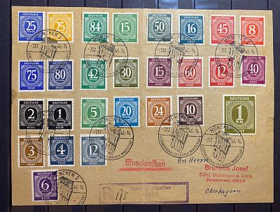 Германия 1946 Оккупация союзниками Серия на конверте (передняя часть)