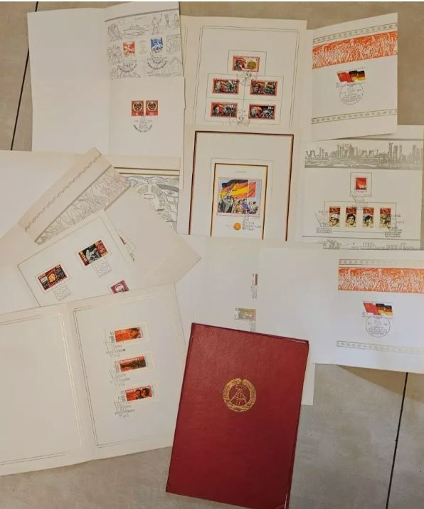 DDR SET OF STAMPS BLOCKS + FOLDERS 1966-1973 YEARS USED