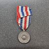1942 FRANCE Honor of Railroads CHEMINOTS Old French Ribbon SILVER MEDALImage - 1