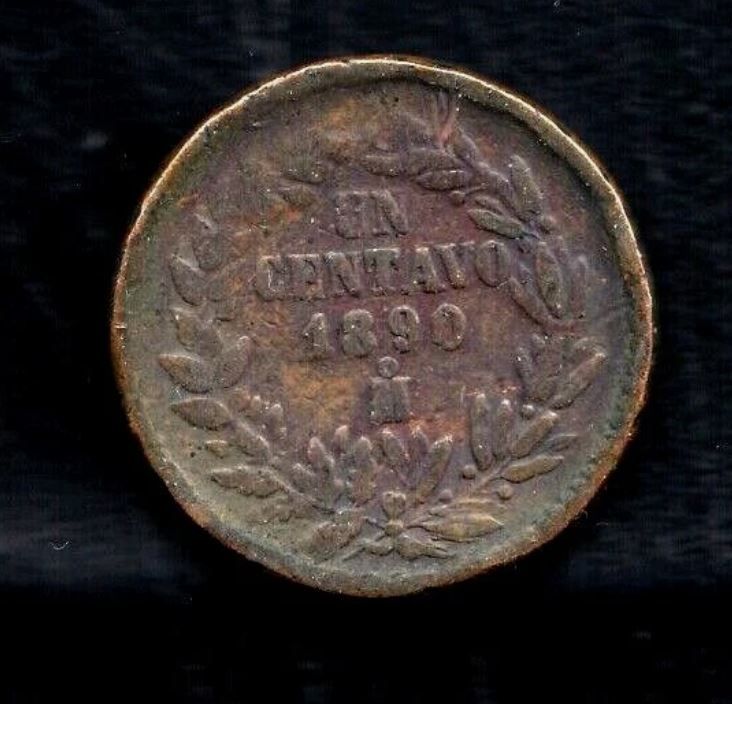 1890m Mexico Centavo Copper Coin
