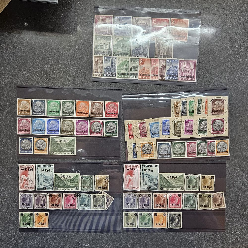 GERMANY OCCUPATION STAMPS OF LUXEMBOURG #1-41 USED, MH, MNH