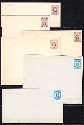 Российская Империя. 1883 - 1885 гг. Набор чистых маркированных конвертов 15-ого выпуска: № 39-41. 