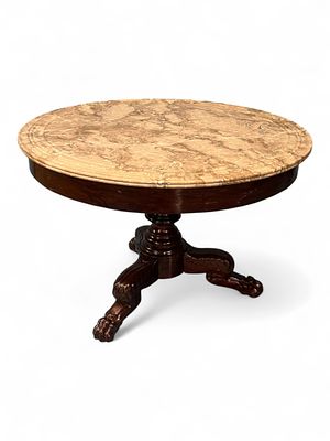 Fine Classical Marble-Top Center Table, Attributed to J. & J.W. Meeks, New York, c. 1845. A 