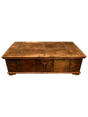 Large Rustic Indian Teak Storage Chest, 19th Century. A substantial 19th-century Indian storage 