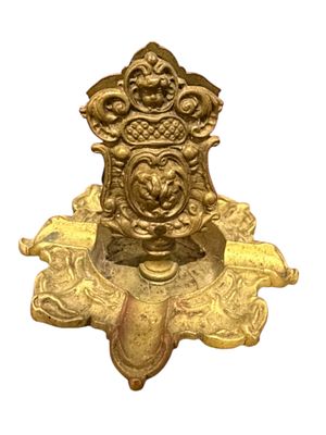 Rococo Revival Cast Brass Cherub Inkwell Stand, Late 19th Century. A charming late 19th-century 