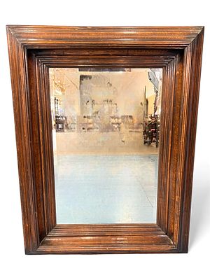 Large Wooden Wall Mirror, Early 20th Century. A substantial early 20th-century wall mirror 