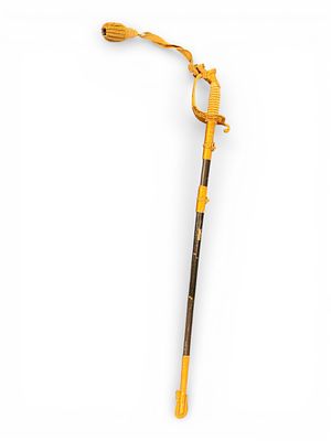 American Gilt Brass Dress Sword with Leather Scabbard, Late 19th Century. An American dress 