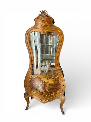 Herts Brothers Vernis Martin–Style Vitrine Cabinet, New York, ca. 19th Century. A finely 