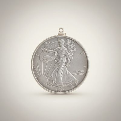 1999 1 Troy Ounce .999 Fine Silver Liberty Round (Walking Liberty Design). Privately issued 