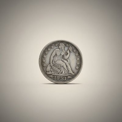 1853 Seated Liberty Dime Arrows at Date Transitional Weight Adjustment Issue. A desirable 1853 