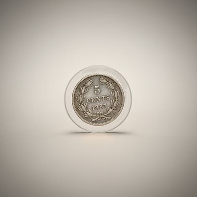 1884 Liberty Head V Nickel (No CENTS). Liberty Head nickel dated 1884, featuring the classic 