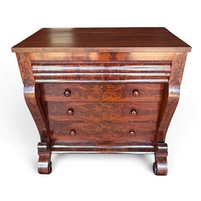 American Empire Mahogany Chest of Drawers. American Empire mahogany chest of drawers, mid-19th 