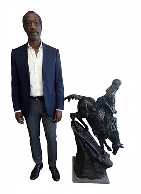 Monumental Bronze Sculpture After Frederic Remington, "The Mountain Man". Monumental bronze 
