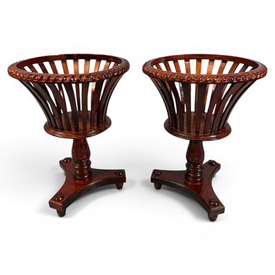Pair of English Regency-Style Mahogany Jardiniere or Fern Stands. Pair of English Regency-style 