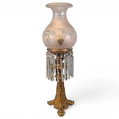 Gilt Brass Solar Lamp, H.N. Hooper & Co., Boston. H.N. Hooper &amp; Co., Boston, mid-19th 