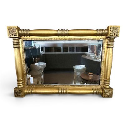 American Federal Giltwood Mirror. American Federal giltwood looking glass, early 19th century 