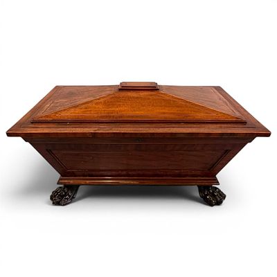 English Regency Mahogany Cellarette, ca. 1820-1840. A fine English Regency mahogany cellarette 