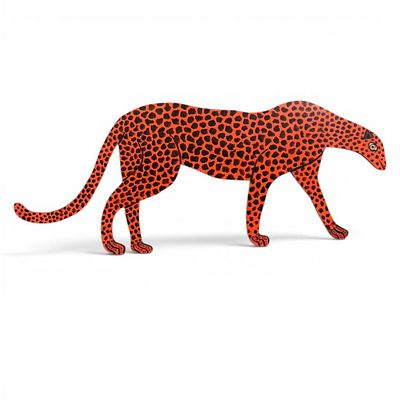 Howard Finster, The Great Cheata, Painted Folk Art Cheetah Cutout, 1986. Howard Finster 