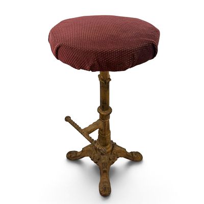 Antique Adjustable Cast-Iron Bar Stool. Origin: American, probably Date: Circa 1900-1925 