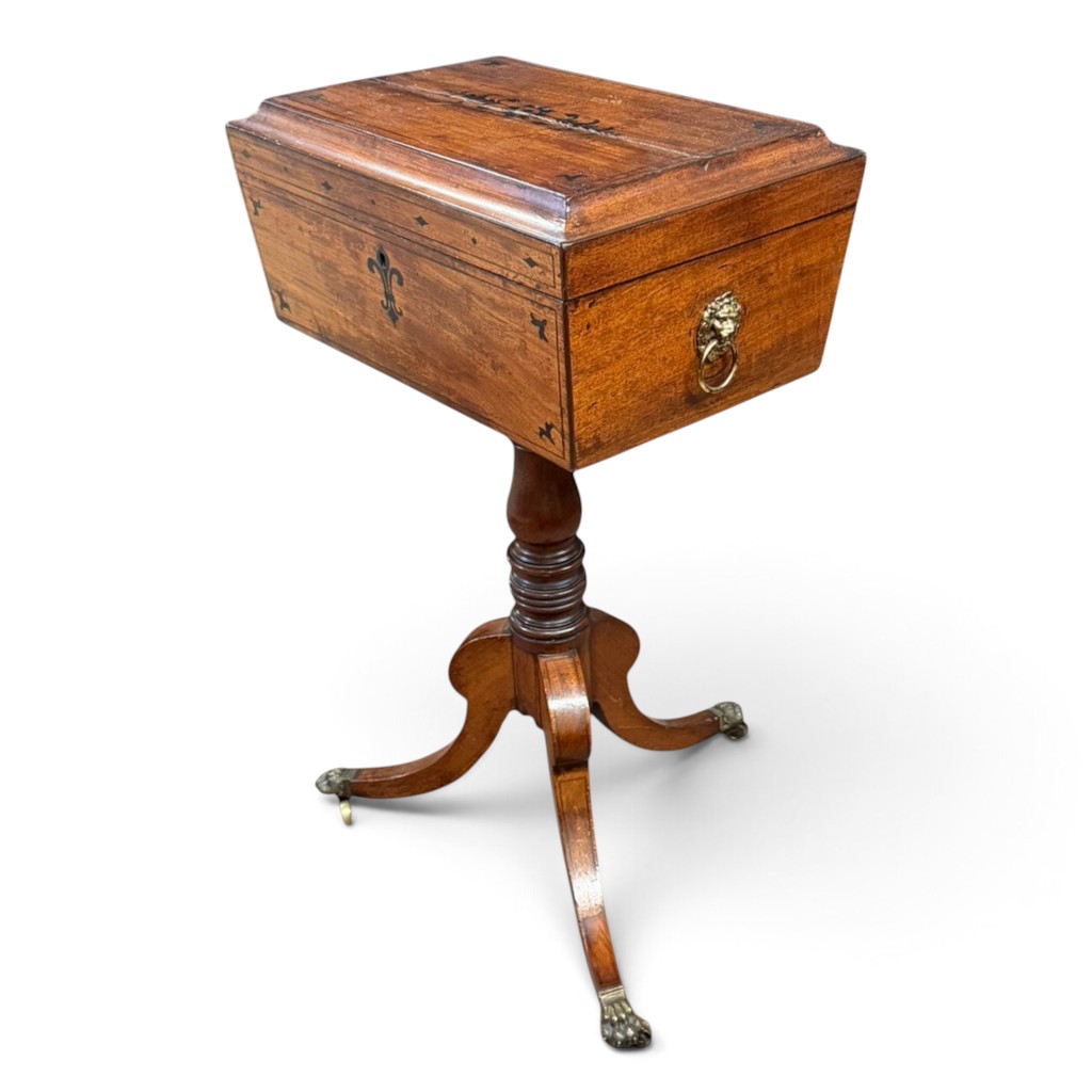 Regency Mahogany Inlaid Tea Poy