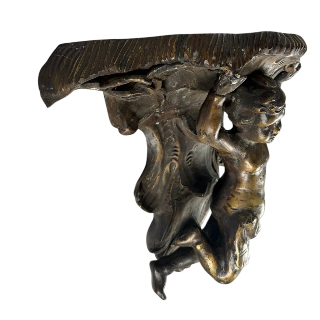 Cast Metal Cherub Wall Bracket